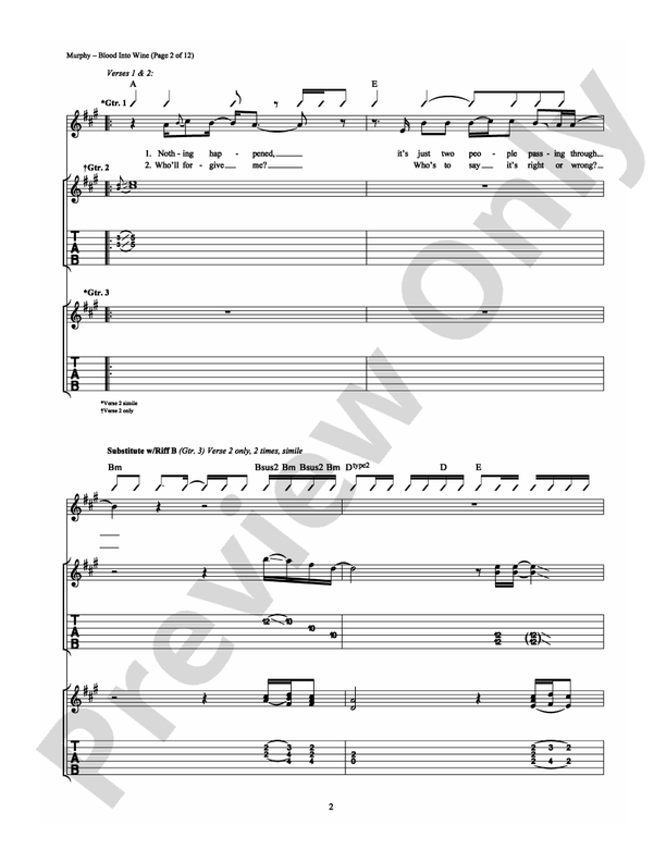 Blood Into Wine - Guitar TAB (Digital Download)