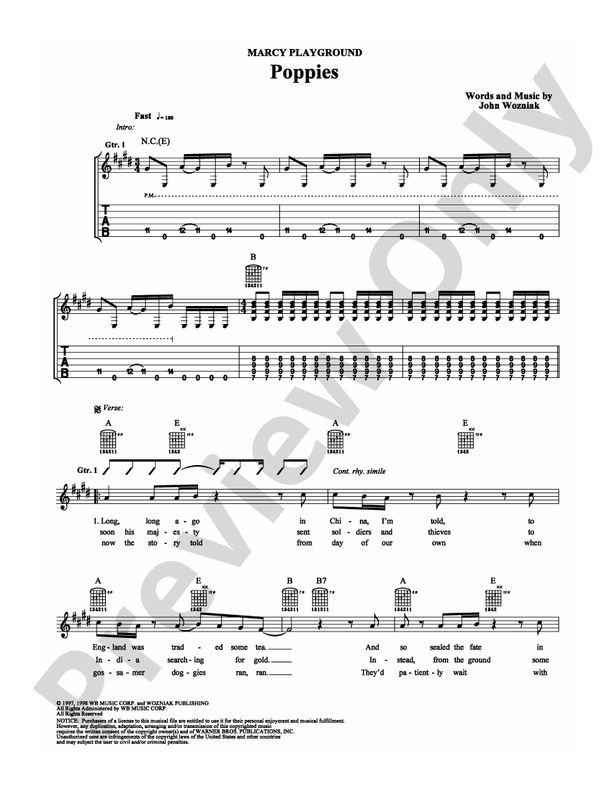 Poppies - Guitar TAB (Digital Download)