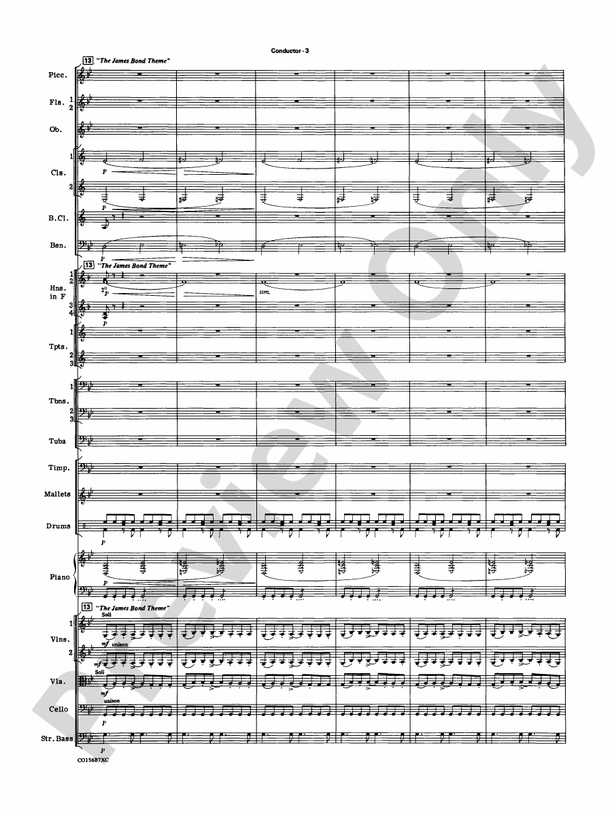 Themes from 007 – Full Orchestra Conductor Score & Parts (Digital Download)