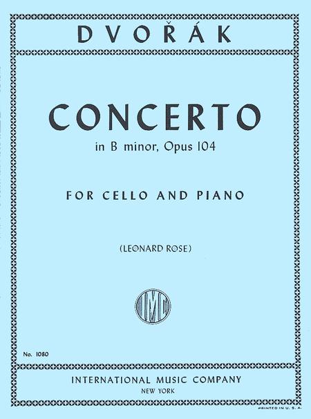 Dvorak - Concerto in Bmin Op104 - Cello/Piano Accompaniment IMC IMC1080