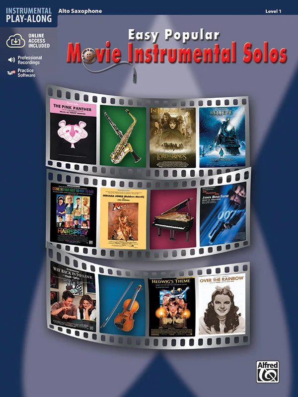 Easy Popular Movie Inst Solos Alto Sax Bk/OLA