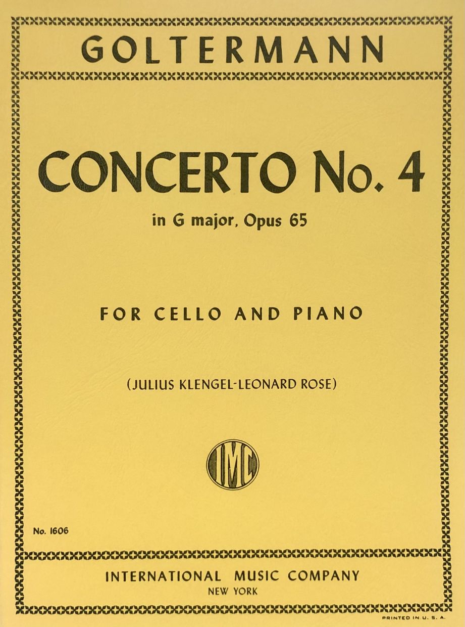 Concerto No.4 in G major Op. 65 - for Cello and Piano - Georg Goltermann - Cello IMC
