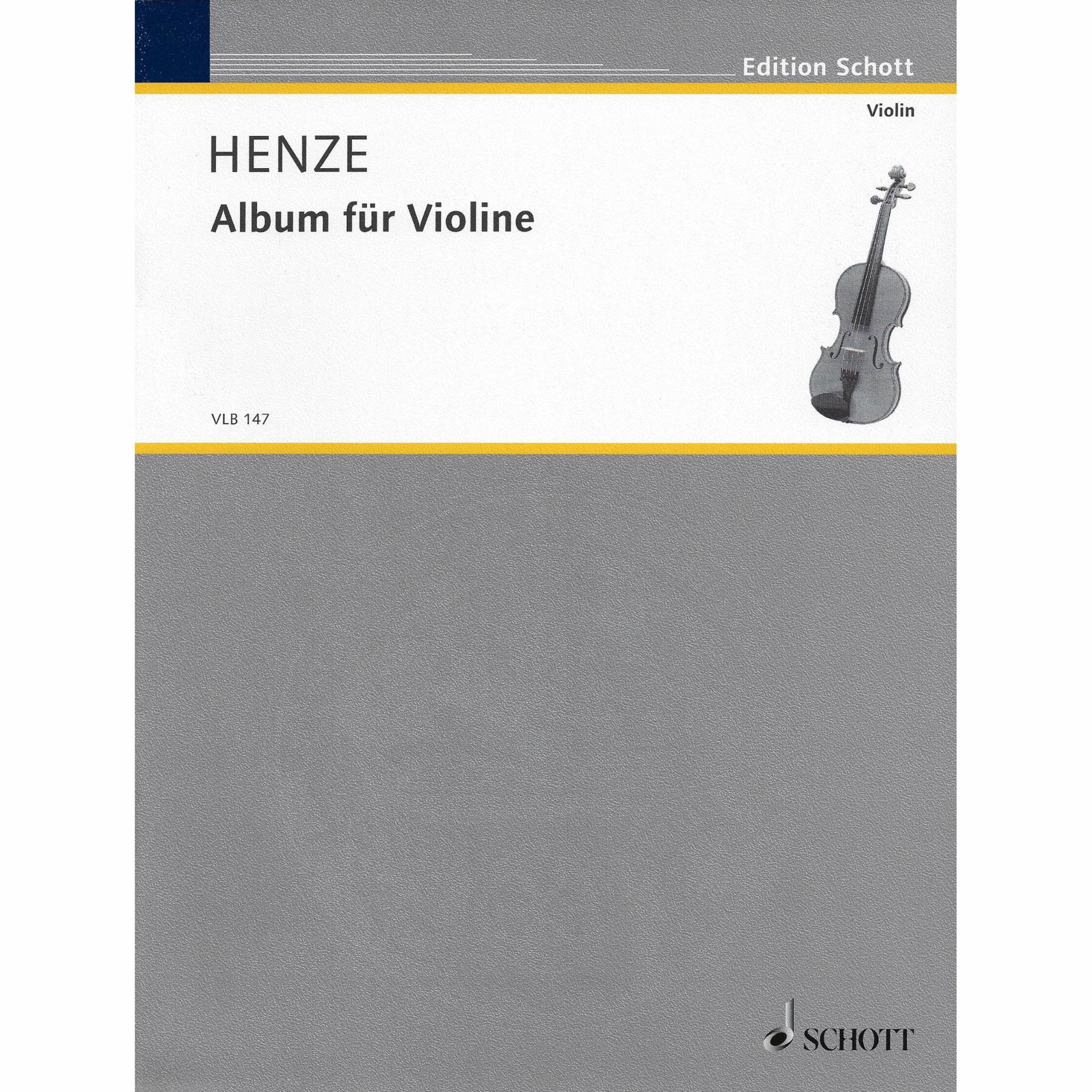 Henze - Album for Violin - Violin Solo Schott VLB147