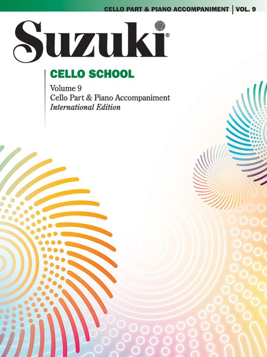 Suzuki Cello School Book/Volume 9 - Cello/Piano Accompaniment International Edition Summy Birchard 0365S