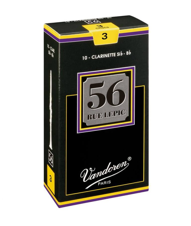 Vandoren 56 Rue Lepic Bb Clarinet Reeds, Strength 3, 10-Pack