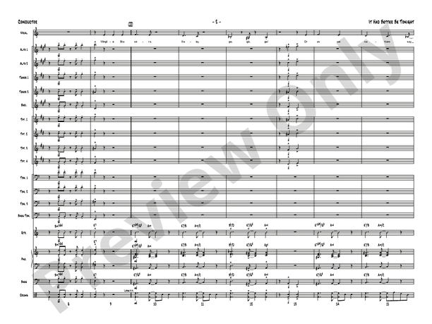 It Had Better Be Tonight - Jazz Ensemble Conductor Score & Parts (Digital Download)