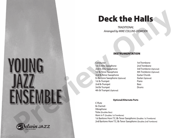Deck the Halls (Young Jazz Ensemble) - Jazz Ensemble Conductor Score & Parts (Digital Download)