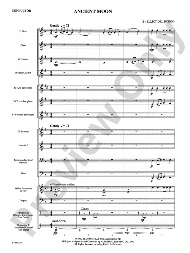 Ancient Moon - Concert Band Conductor Score & Parts (Digital Download)