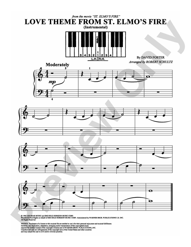 Love Theme from "St. Elmo's Fire" - DSM-PS-0002624 - Easy Piano (Digital Download)