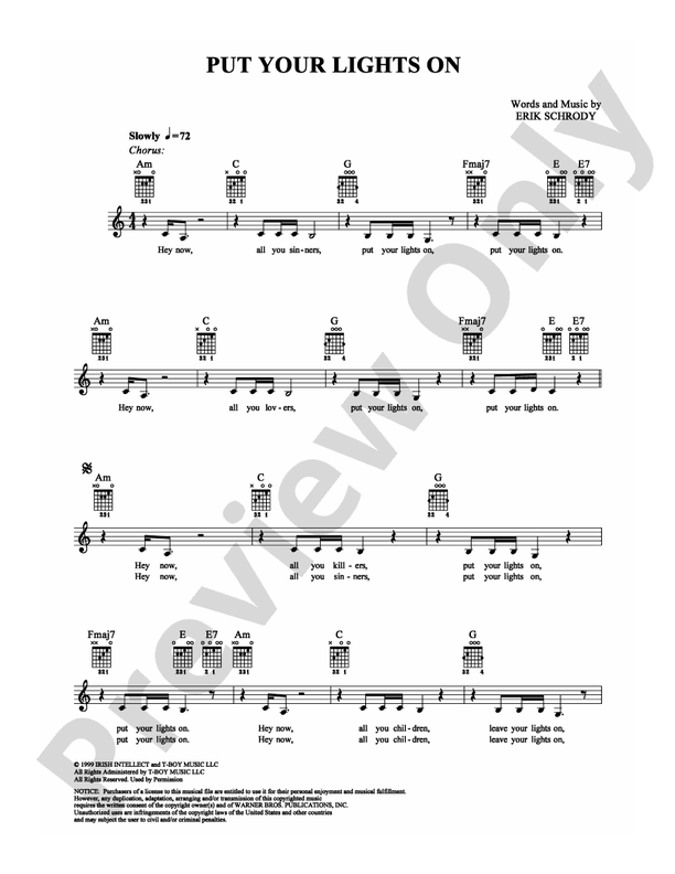 Put Your Lights On - Easy Guitar (Digital Download)