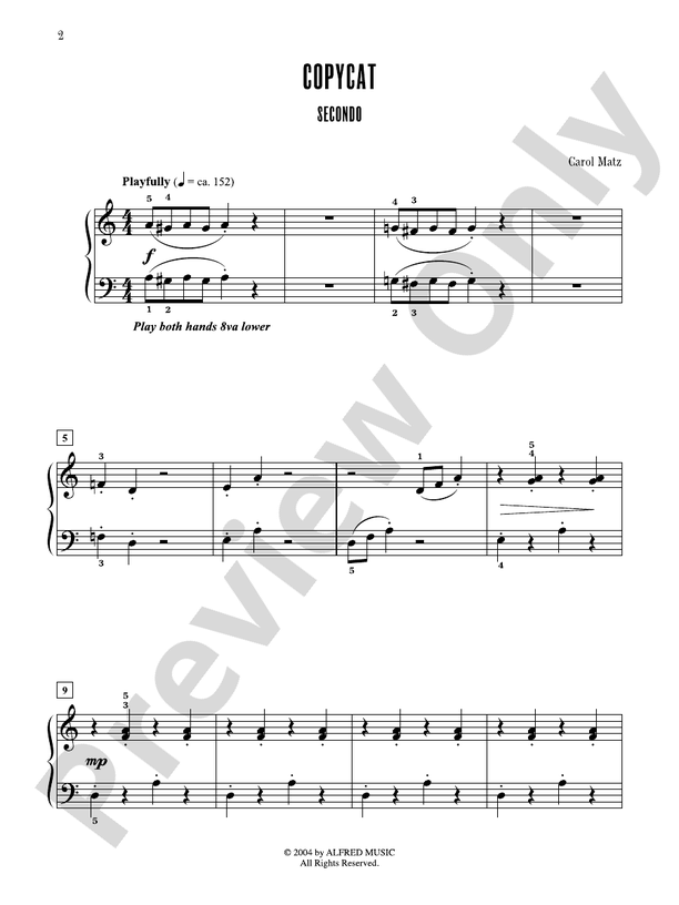 Contest Winners for Two, Book 2: 7 Original Piano Duets from the Alfred, Belwin, and Myklas Libraries - 1 Piano, 4 Hands (Digital Download)