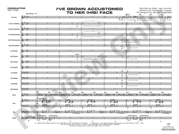 I've Grown Accustomed to Her (His) Face – Jazz Ensemble Conductor Score & Parts (Digital Download)