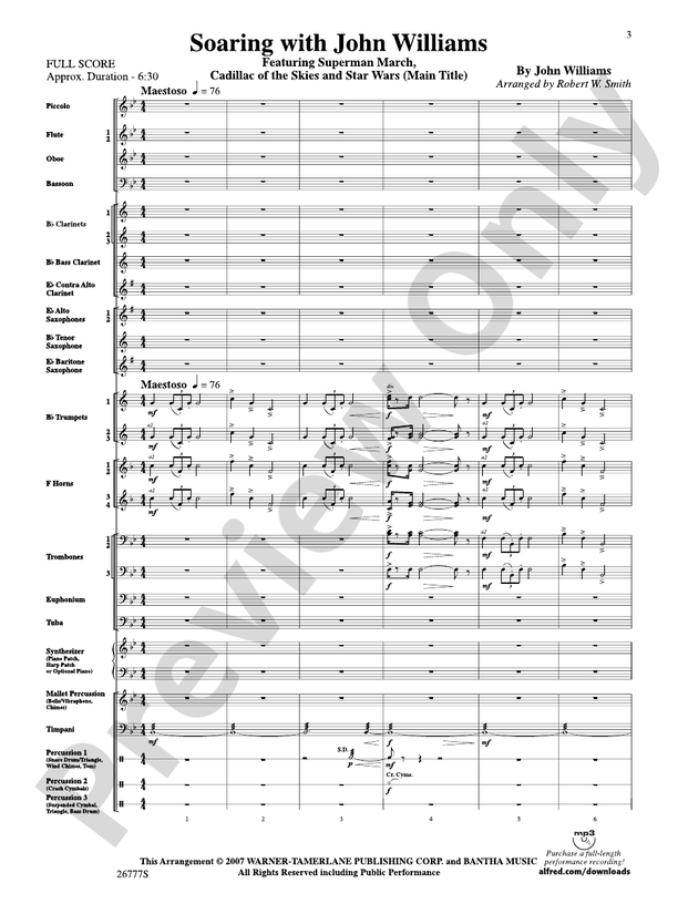 Soaring with John Williams - Concert Band Conductor Score & Parts (Digital Download)