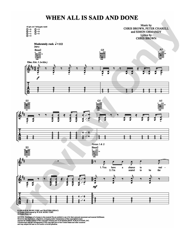 When All Is Said and Done - Guitar TAB (Digital Download)