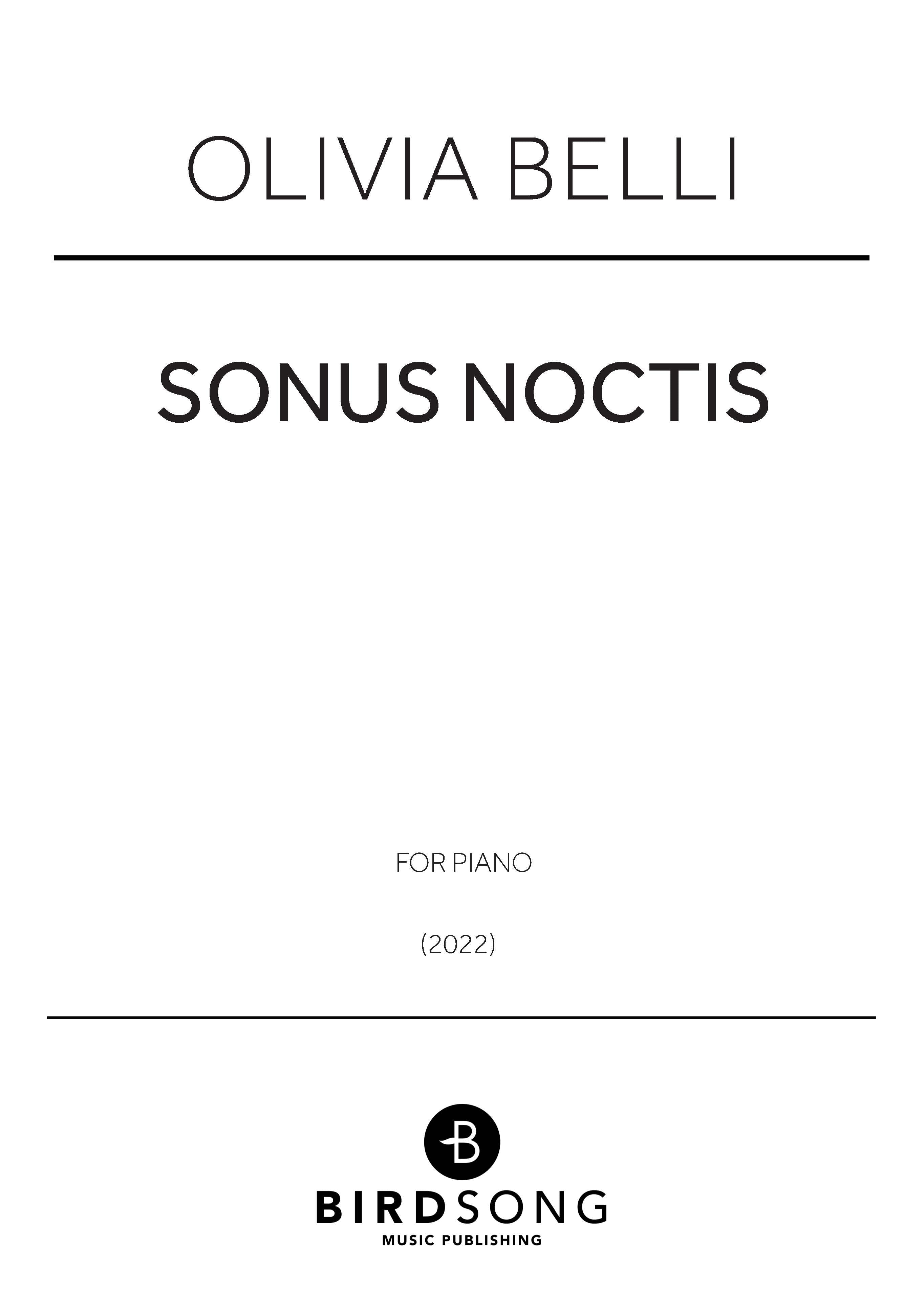 Belli - Sonus Noctis - Piano Solo (Digital Download)