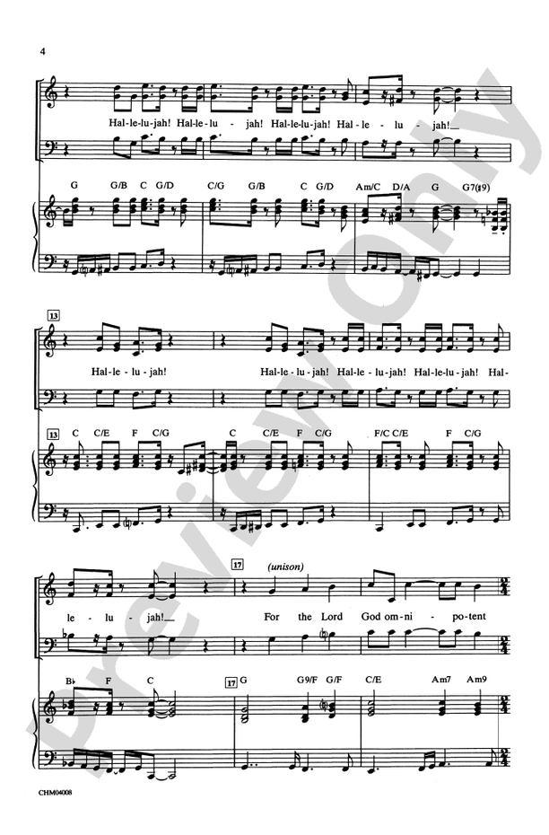 Hallelujah from Handel's Messiah - 3-Part Mixed Choral Octavo (Digital Download)