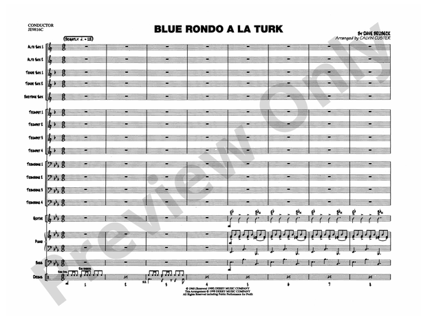 Blue Rondo ala Turk - Jazz Ensemble Conductor Score & Parts (Digital Download)