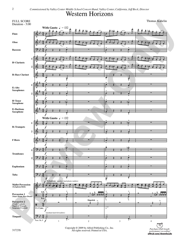 Western Horizons - Concert Band Conductor Score & Parts (Digital Download)