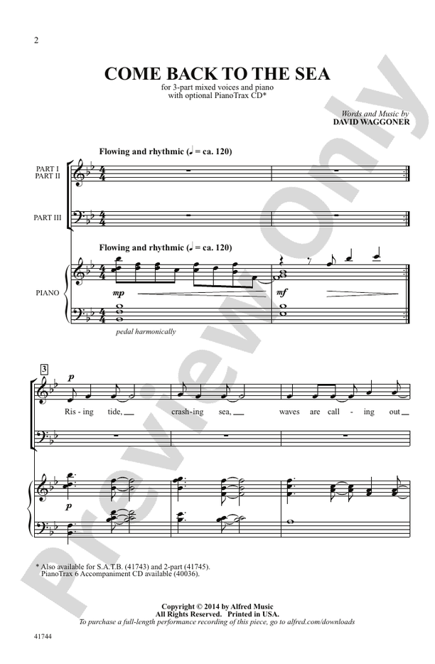 Come Back to the Sea – 3-Part Mixed Choral Octavo (Digital Download)