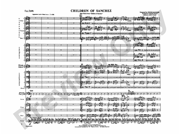 Children of Sanchez (Arr. Keith Foley) - Jazz Ensemble Conductor Score & Parts (Digital Download)