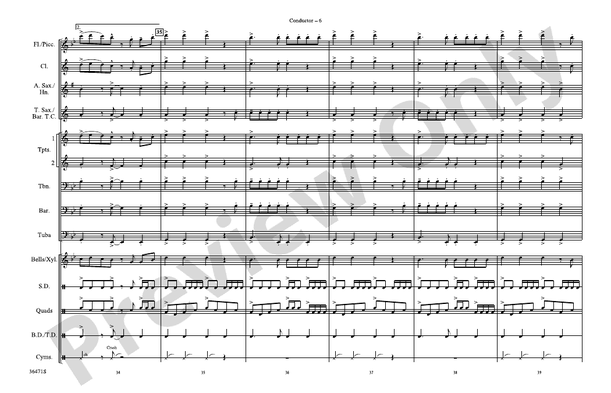 Round and Round – Marching Band Conductor Score & Parts (Digital Download)