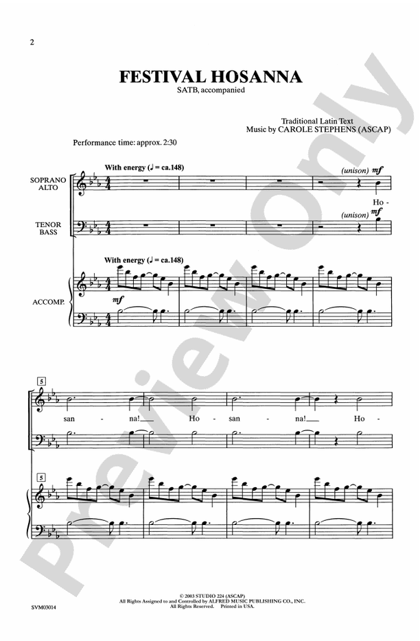 Festival Hosanna - SATB Choral Octavo (Digital Download)
