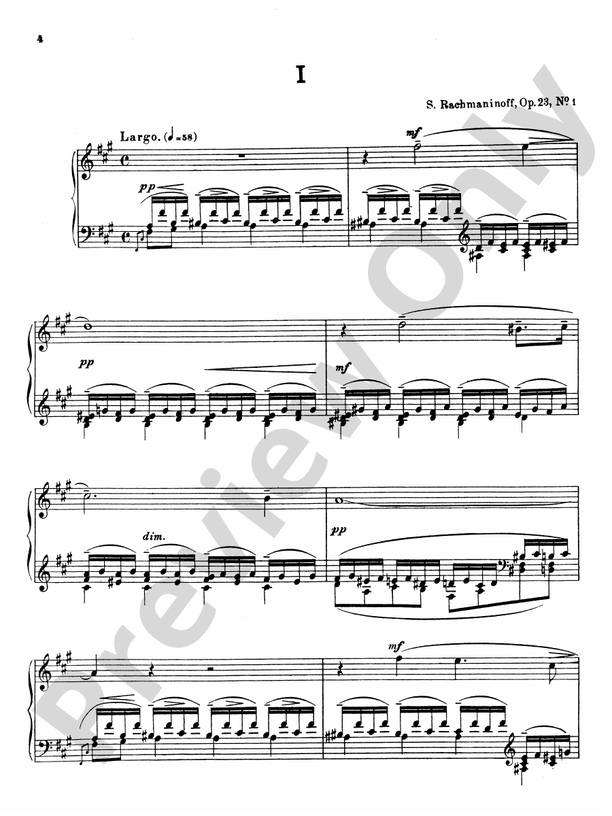 Rachmaninoff - Ten Preludes, Op. 23 - Piano Solo (Digital Download)