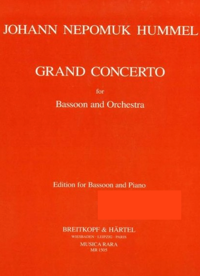 Hummel - Grand Concerto - Bassoon/Piano Accompaniment Musica Rara MR1505