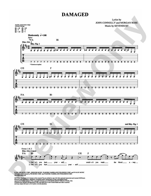 Damaged - Guitar TAB (Digital Download)