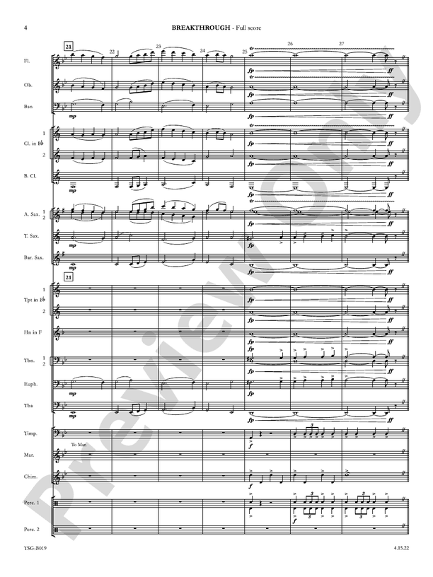 Breakthrough (Grade 2) - Concert Band Conductor Score & Parts (Digital Download)