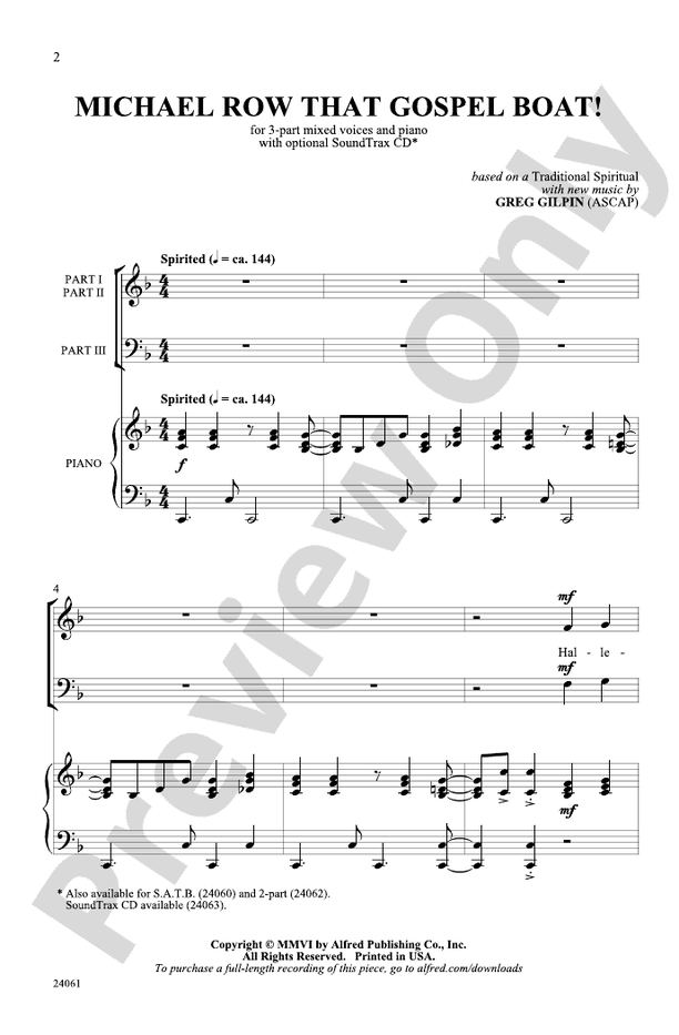 Michael Row That Gospel Boat! – 3-Part Mixed Choral Octavo (Digital Download)