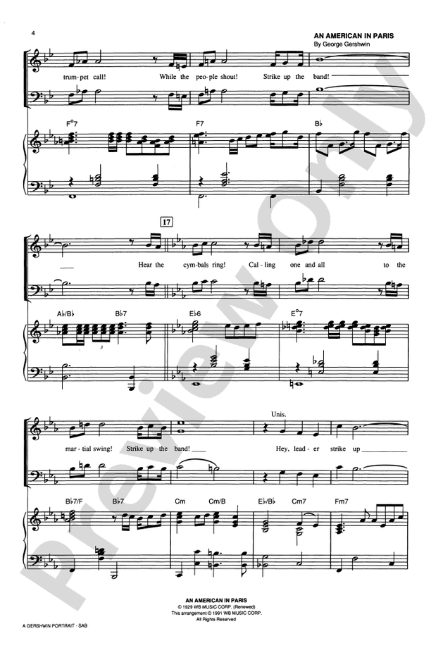 A Gershwin Portrait! The Music of George and Ira Gershwin - SAB Choral Octavo (Digital Download)