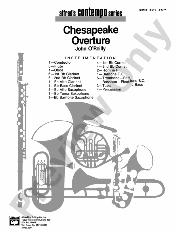 Chesapeake Overture - Concert Band Conductor Score & Parts (Digital Download)