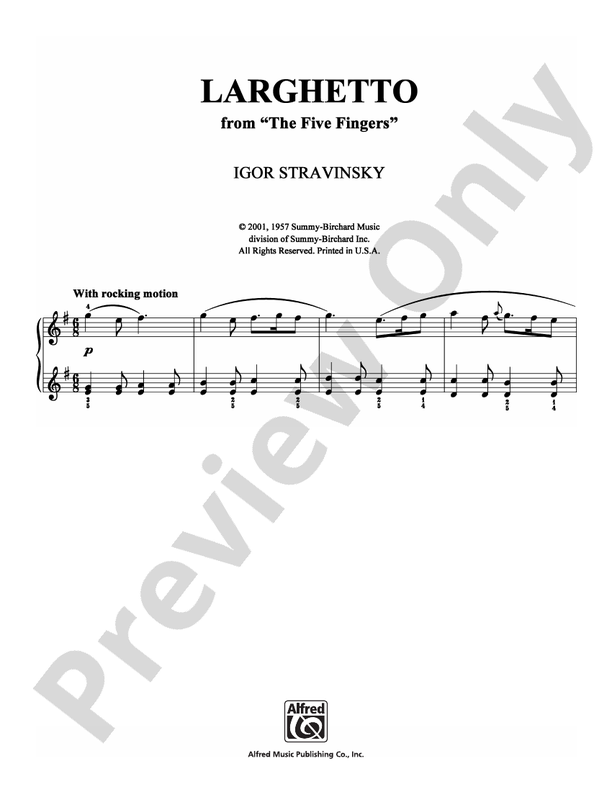 Stravinsky - Larghetto - Piano (Digital Download)