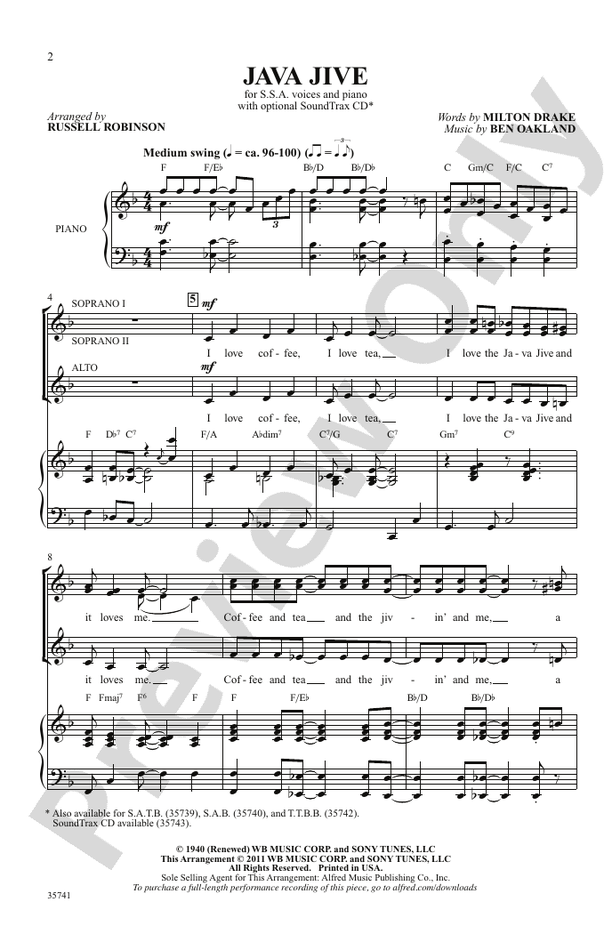 Java Jive – SSA Choral Octavo (Digital Download)