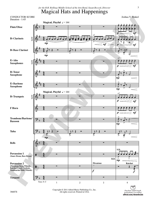 Magical Hats and Happenings - Concert Band Conductor Score & Parts (Digital Download)