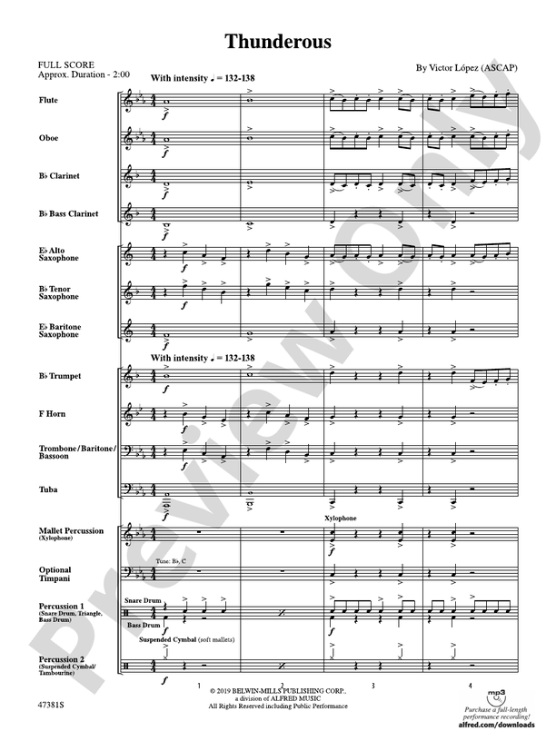 Thunderous - Concert Band Conductor Score & Parts (Digital Download)