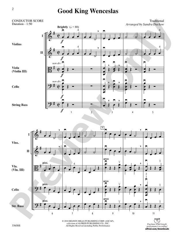 Good King Wenceslas – String Orchestra Conductor Score & Parts (Digital Download)