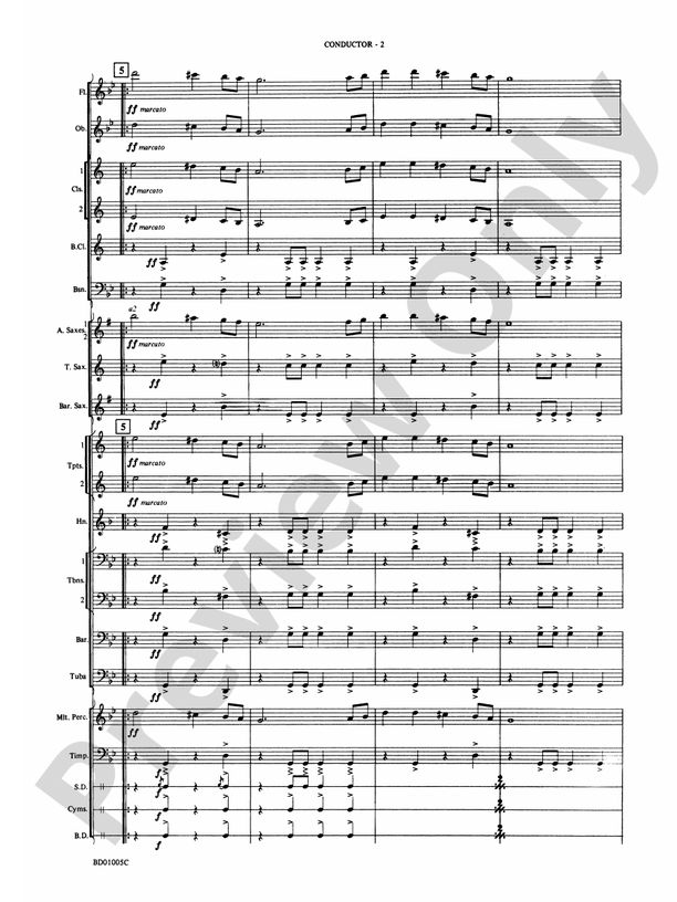 March Slav (Arr. James D Ployhar) - Concert Band Conductor Score & Parts (Digital Download)