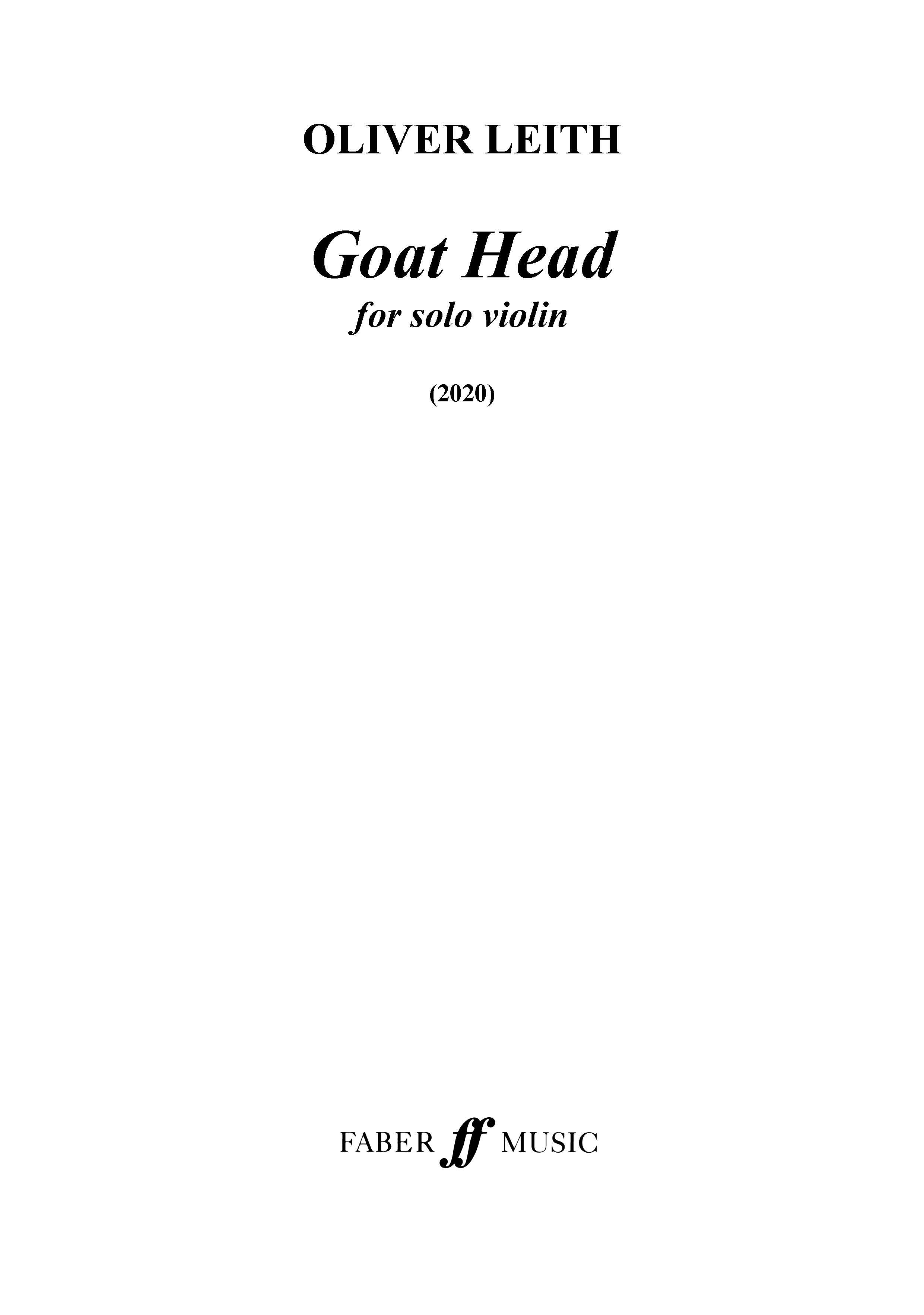 Goat Head - Violin (Digital Download)