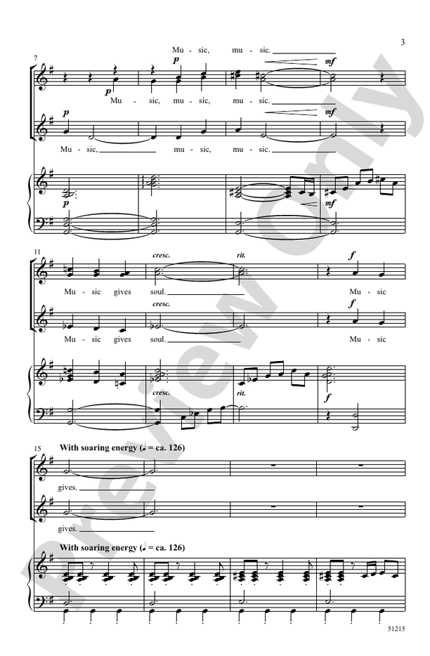 Music Gives - SSA Choral Octavo (Digital Download)