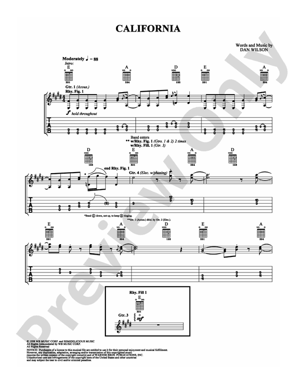 California - Guitar TAB (Digital Download)