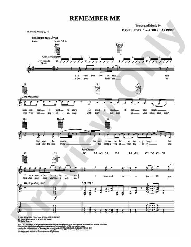Remember Me - Guitar TAB (Digital Download)
