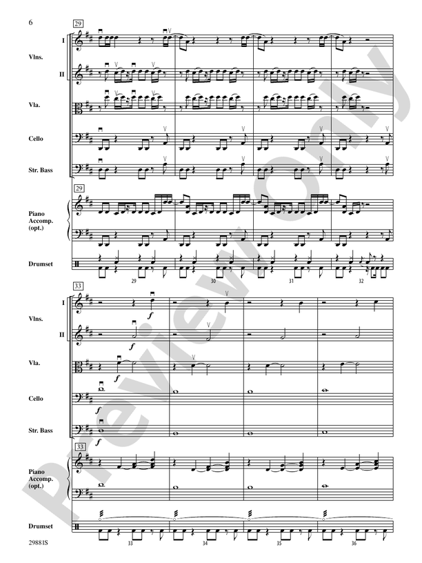Clumsy (as recorded by Fergie on the album The Dutchess) - String Orchestra Conductor Score & Parts (Digital Download)