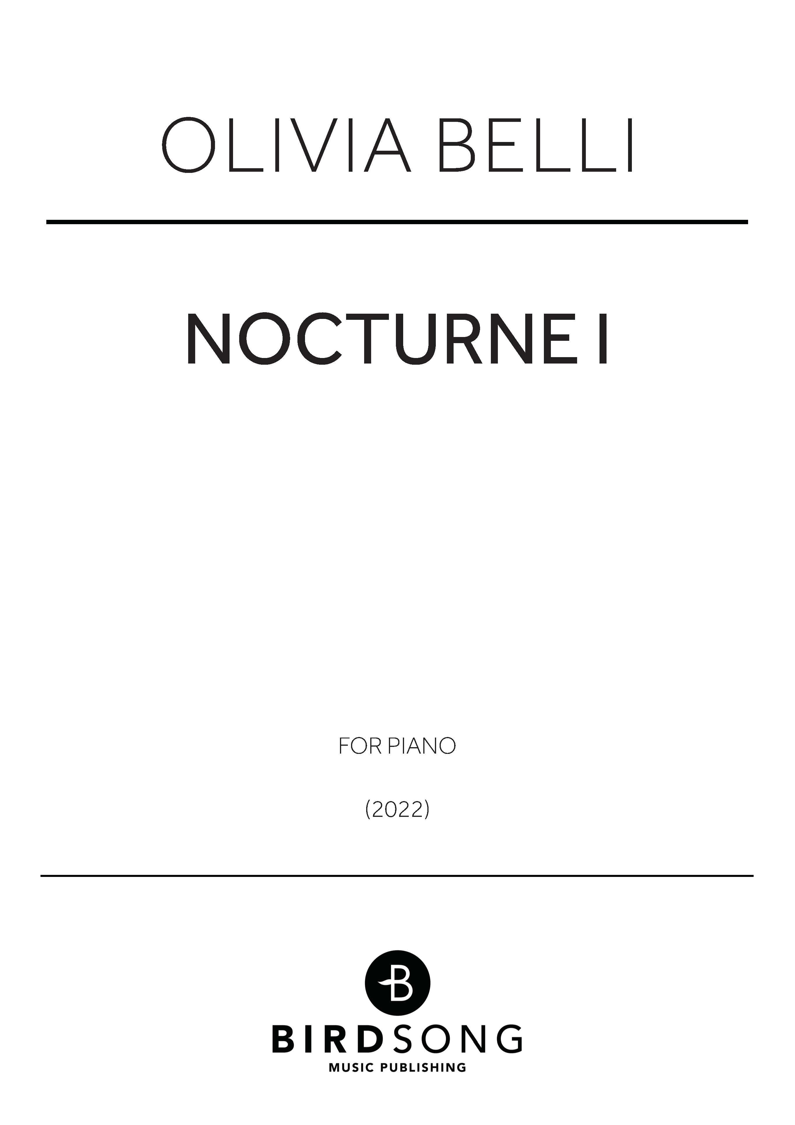 Belli - Nocturne I - Piano Solo (Digital Download)
