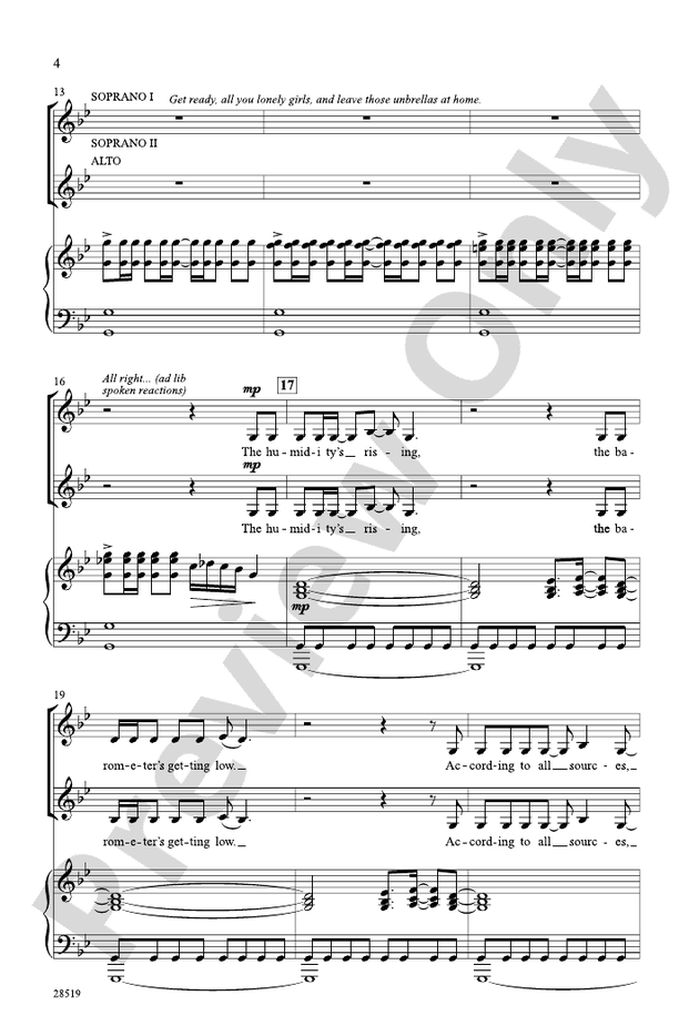It's Raining Men – SSA Choral Octavo (Digital Download)