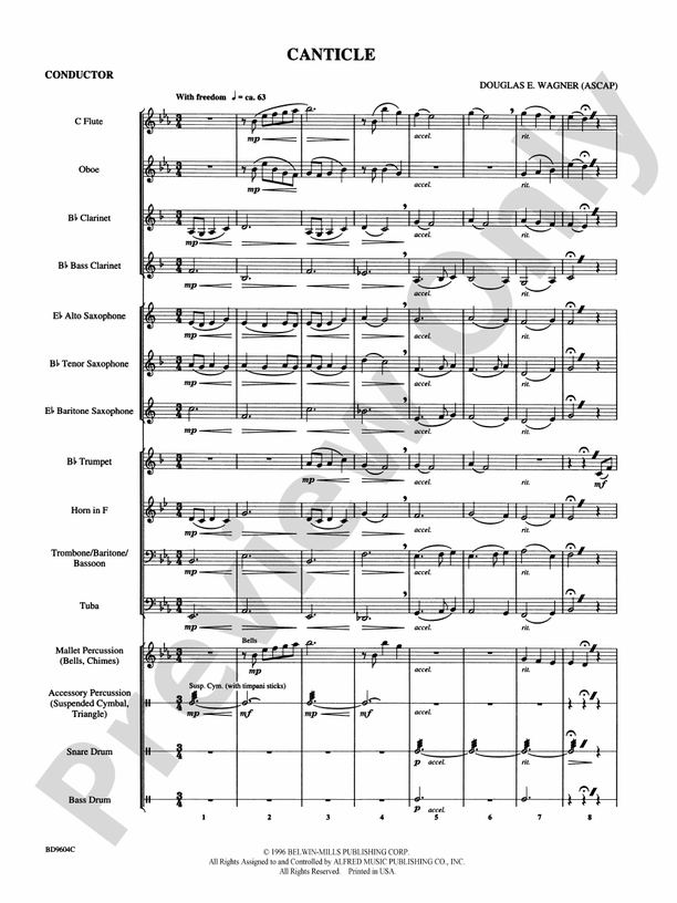 Canticle - Concert Band Conductor Score & Parts (Digital Download)