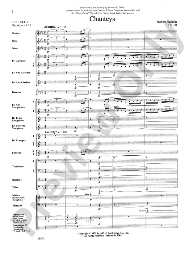 Chanteys - Concert Band Conductor Score & Parts (Digital Download)