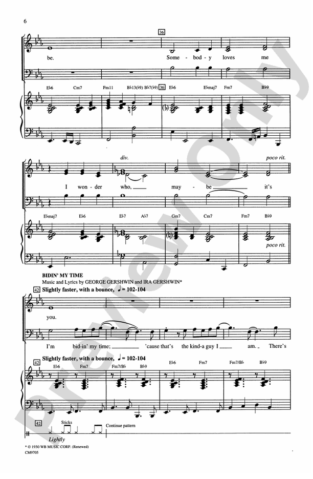 Gershwin Showcase – 3-Part Mixed Choral Octavo (Digital Download)