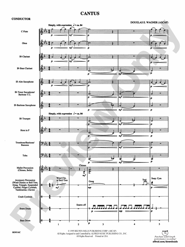 Cantus - Concert Band Conductor Score & Parts (Digital Download)